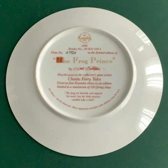 The Frog Prince 1992 Knowles Collector Plate Ltd Ed #6792A - Picture 3 of 4